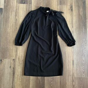 Calvin Klein Black Dress with Puffy Chiffon Sleeves